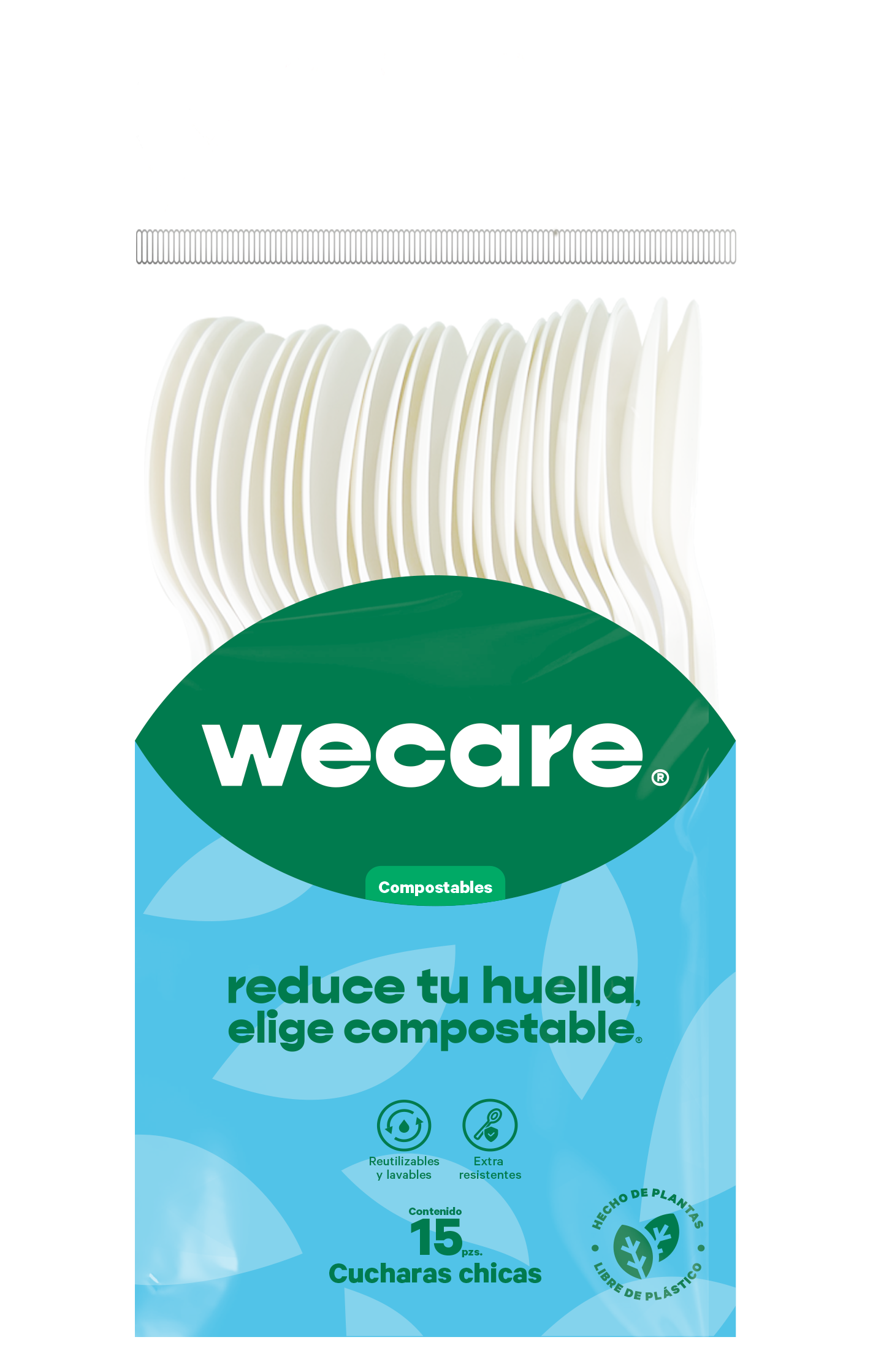 Cuchara Chica 5" Retail | Ácido Poliláctico Cristalizado CPLA | Compostable y biodegradable