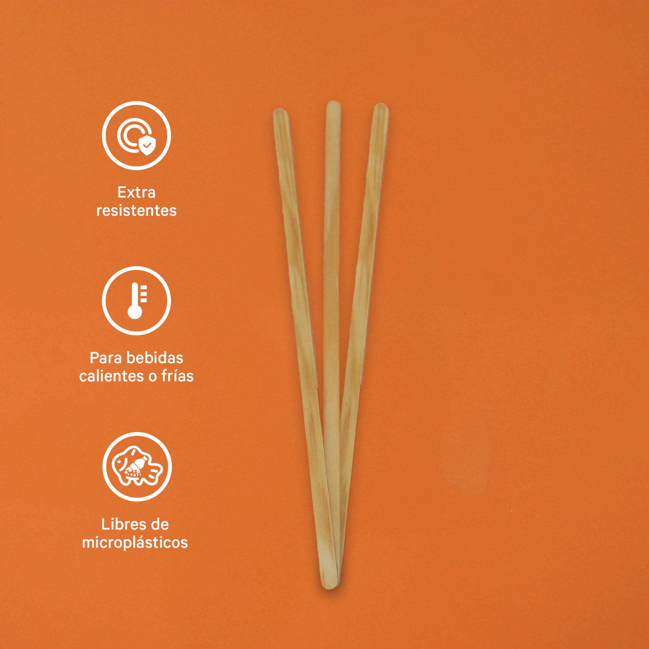 Agitador de Madera | Madera | 14 cm | Compostable y biodegradable