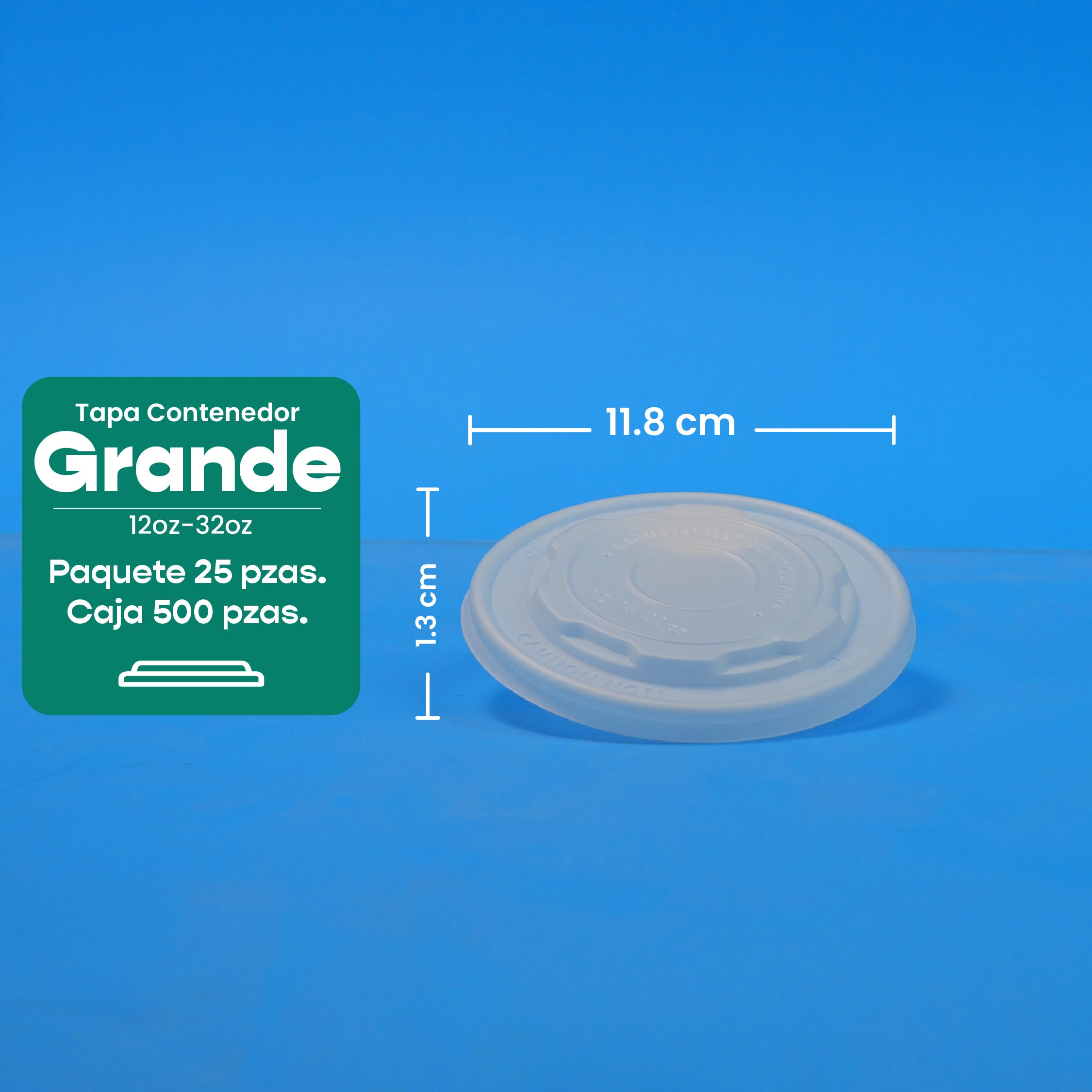 Tapa Contenedor Térmico | Ácido Poliláctico Cristalizado CPLA | 12-32 oz | Compostable y biodegradable