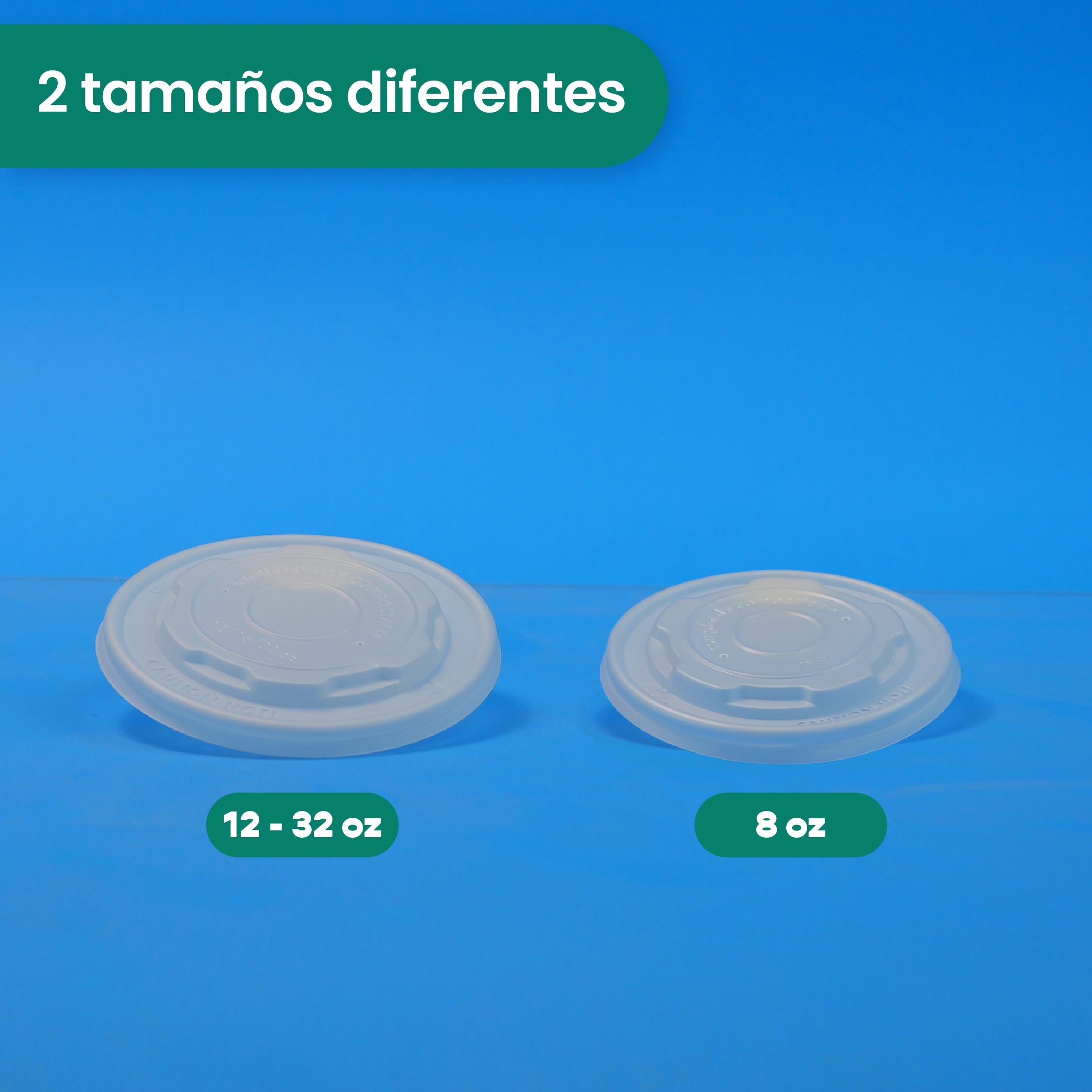 Tapa Contenedor Térmico | Ácido Poliláctico Cristalizado CPLA | 12-32 oz | Compostable y biodegradable