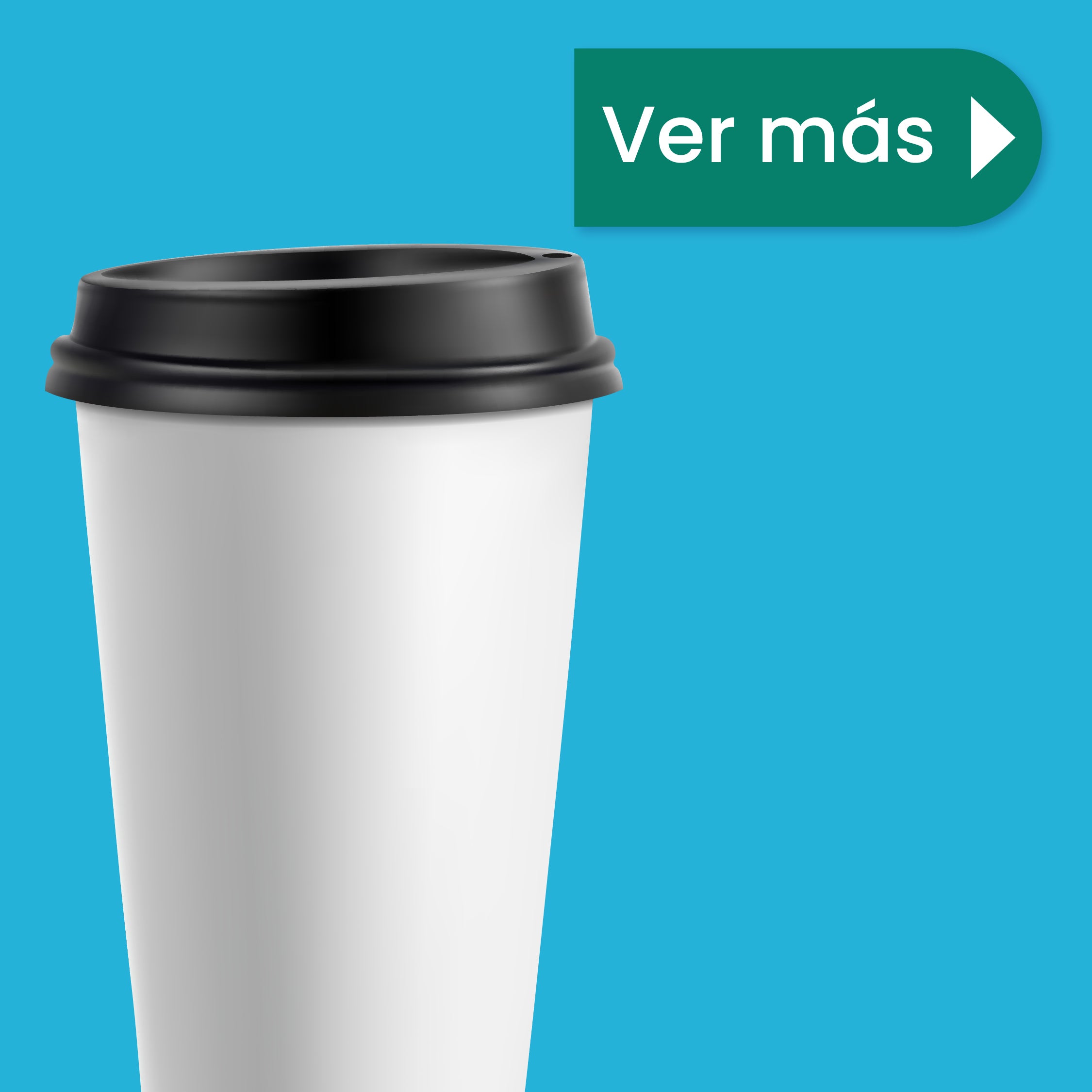 Tapa Negra Cafetera Vaso | Ácido Poliláctico Cristalizado CPLA | 10-20 Oz | Compostable y biodegradable