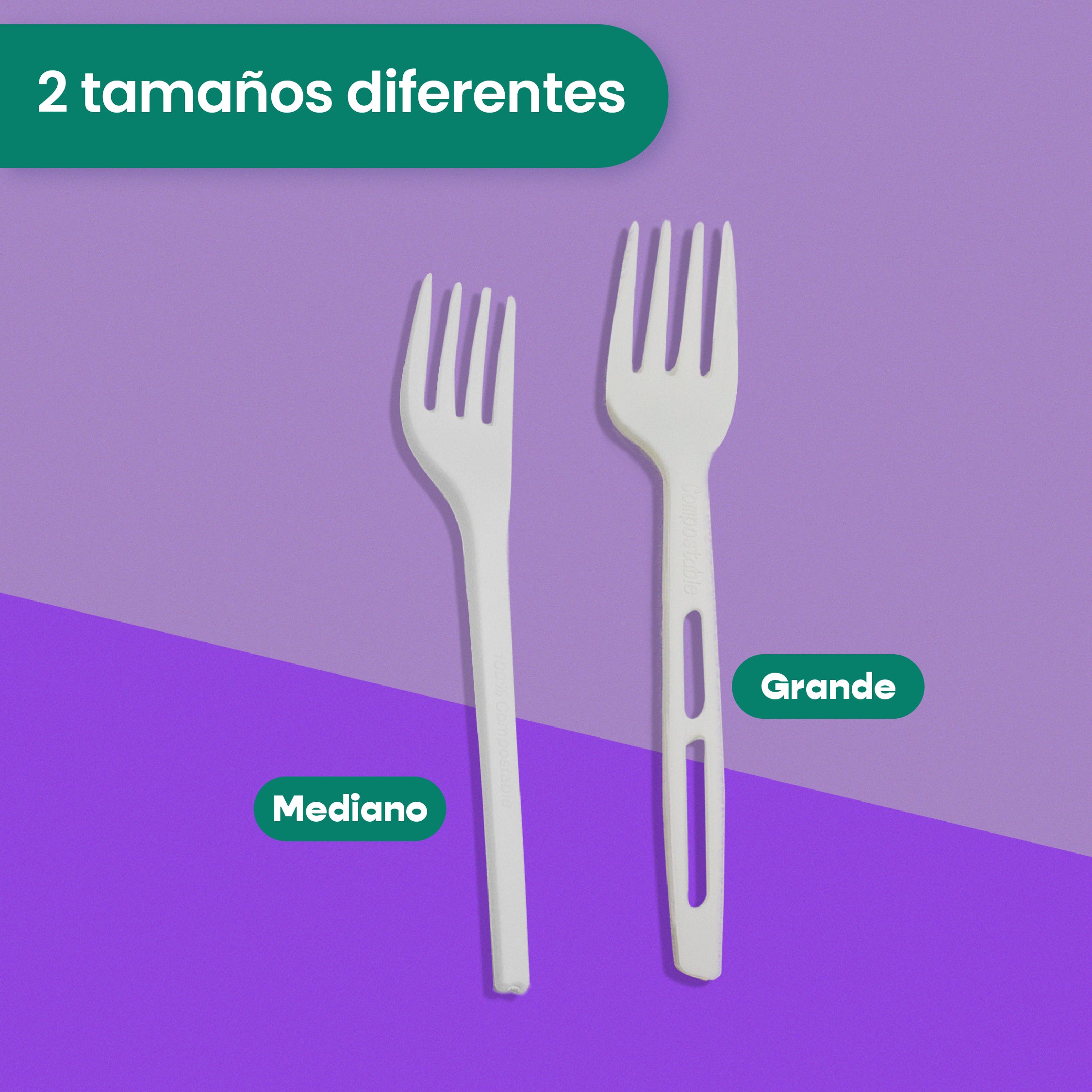 Tenedor | Ácido Poliláctico Cristalizado CPLA | Compostable y biodegradable