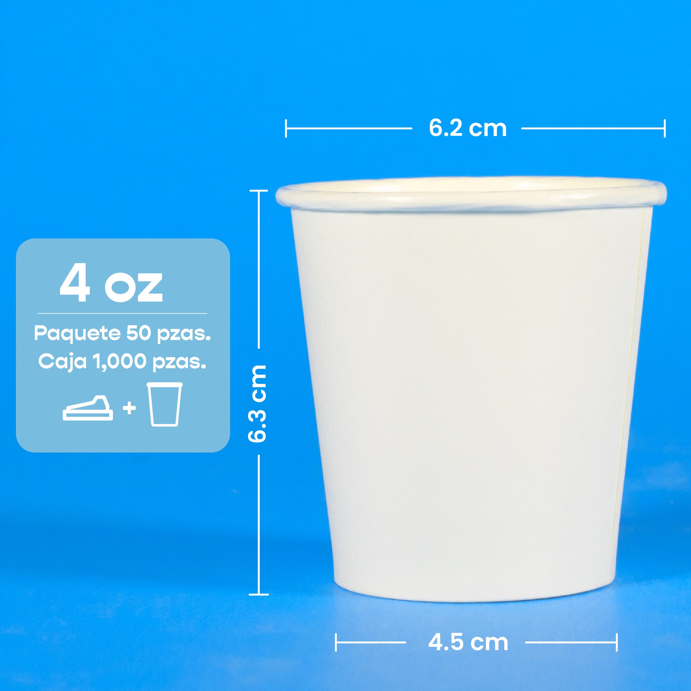 Vaso Térmico | Papel - Ácido Poliláctico PLA | 4 oz / 118 ml | Compostable y biodegradable