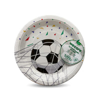 Plato de Papel 15 piezas | Edición Fútbol | 9” | 23 cm | Compostable