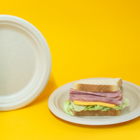 Plato Liso Pastelero Retail  | Bagazo Trigo | 6 " / 15 cm | Compostable y biodegradable