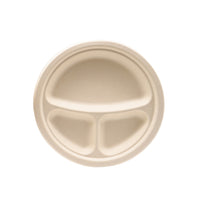 Plato  3 Div. Retail  | Bagazo Trigo | 9 " / 22.8 cm | Compostable y biodegradable