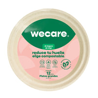 Plato Liso Extra Grande Retail  | Bagazo Trigo | 10" / 25.4 cm | Compostable y biodegradable