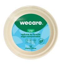 Plato Liso Pastelero Retail  | Bagazo Trigo | 6 " / 15 cm | Compostable y biodegradable