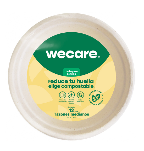Tazón Retail | Bagazo Trigo | 16 oz | Compostable y biodegradable