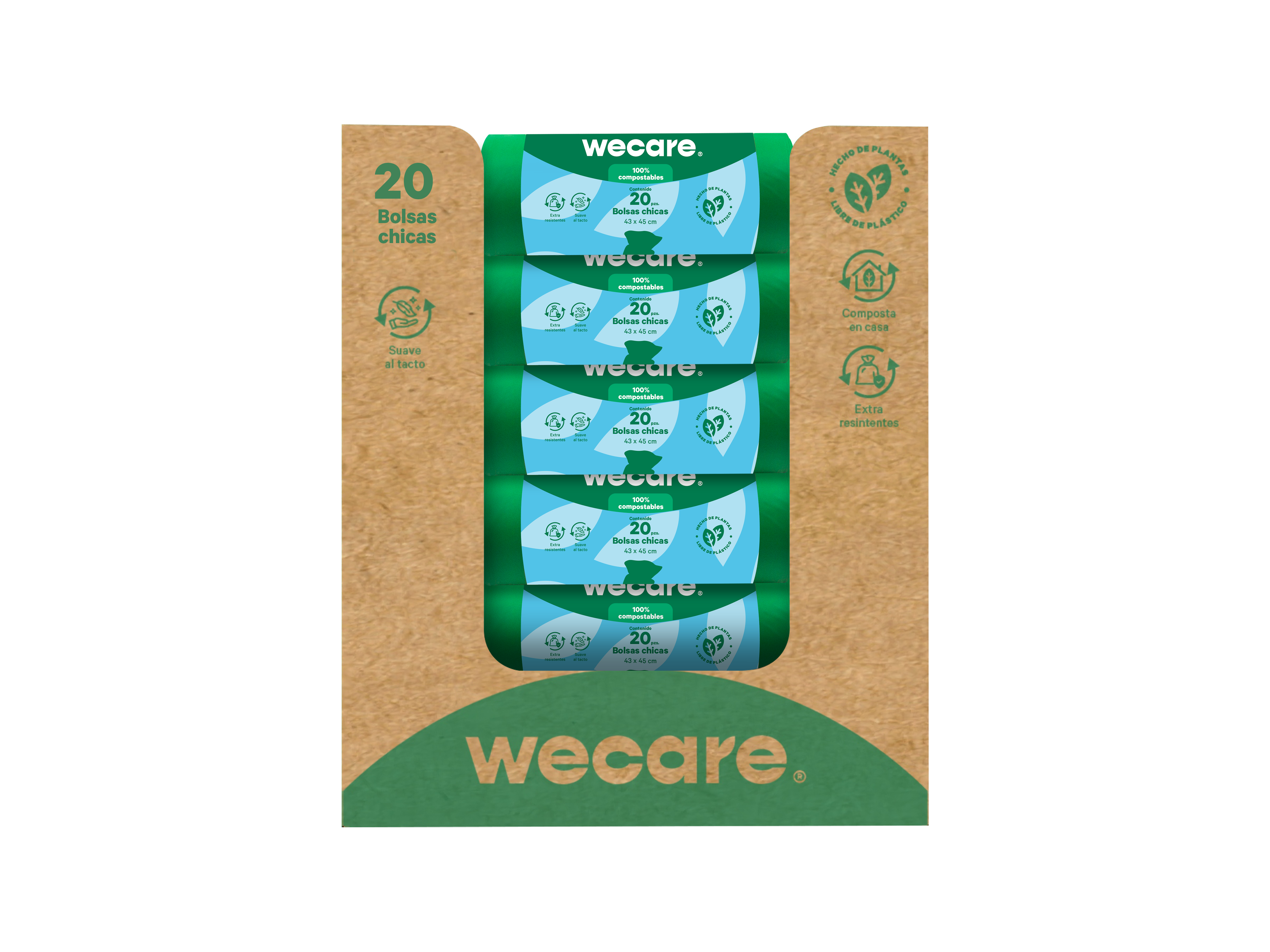 Bolsa para Basura | PBAT | 43x45 cm | Compostable y biodegradable