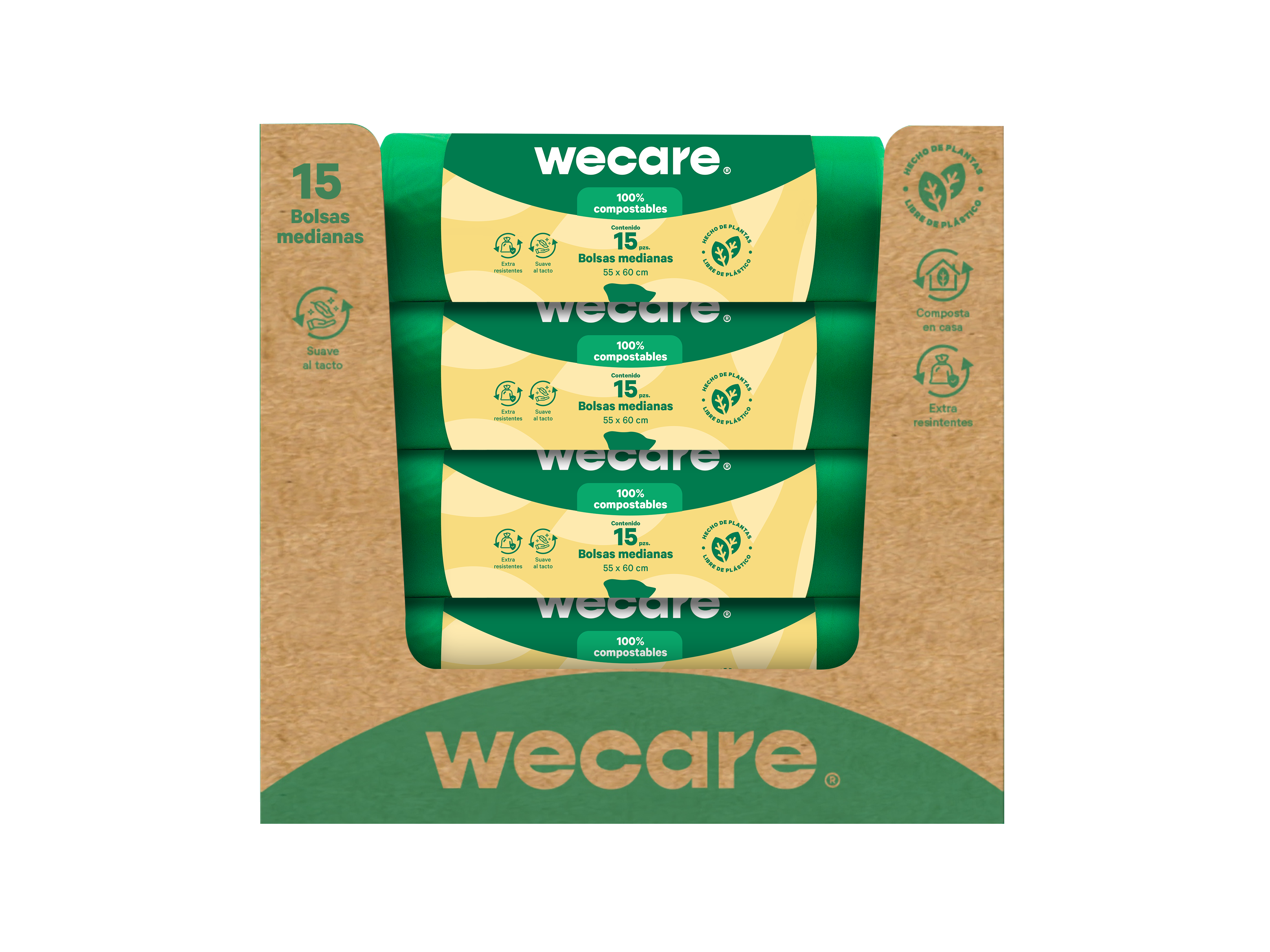Bolsa para Basura | PBAT | 55x60 cm | Compostable y biodegradable