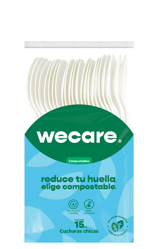Cuchara Chica 5" Retail | Ácido Poliláctico Cristalizado CPLA | Compostable y biodegradable