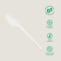 Cucharas medianas 6" CPLA - compostable