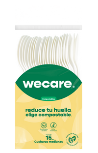 Cuchara Mediana 6" Retail | Ácido Poliláctico Cristalizado CPLA | Compostable y biodegradable