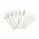 Set de cubiertos 6" Retail | Cuchara - Tenedor - Cuchillo | Ácido Poliláctico Cristalizado CPLA | Compostable y biodegradable