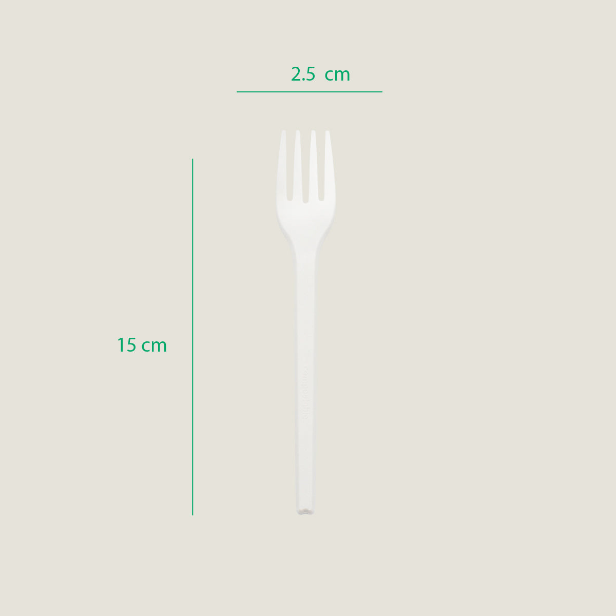 Tenedor mediano 6" CPLA - compostable