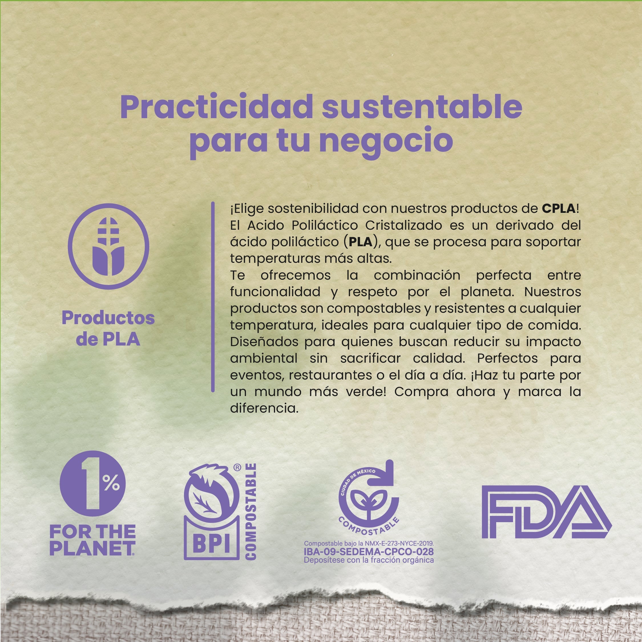 Tapa Contenedor Térmico | Ácido  Poliláctico Cristalizado CPLA | 12-32 oz | Compostable y biodegradable