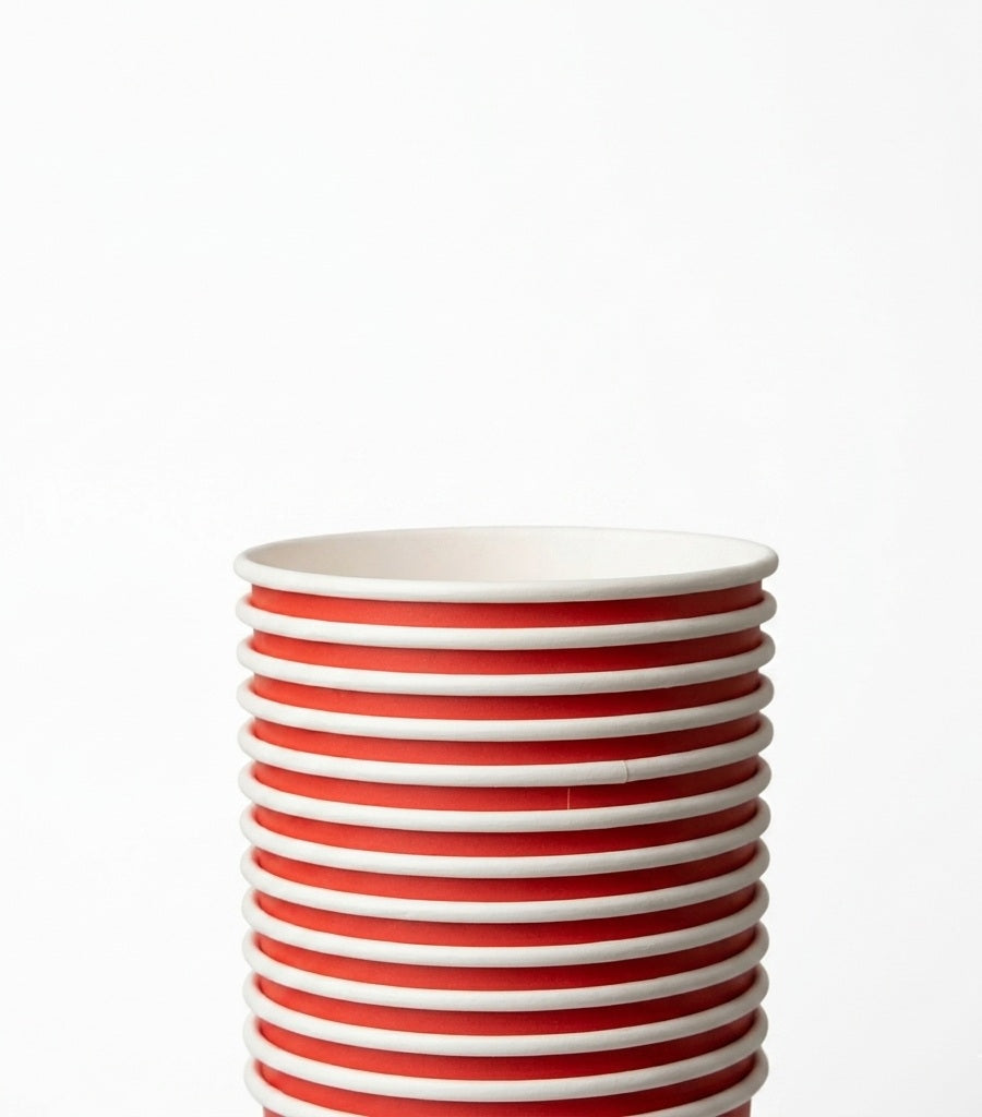 Vaso Rojo Desechable de Papel | 16 oz / 473 ml | Compostable