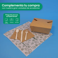 Caja Papel Delivery | Papel PLA | Grande 66 oz | Compostable y biodegradable