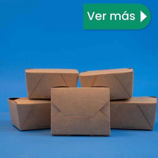 Caja Papel Delivery | Papel PLA | Extra Grande 92 oz | Compostable y biodegradable