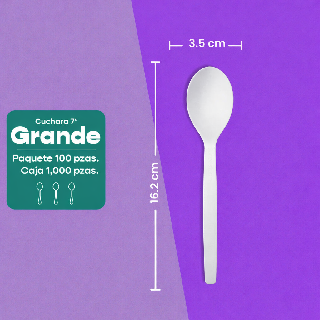 Cuchara | Ácido Poliláctico Cristalizado CPLA | Compostable y biodegradable