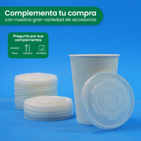 Contenedor Vaso Térmico | Papel - Ácido  Poliláctico PLA | 8 oz / 236 ml | Compostable y biodegradable