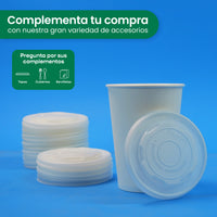 Contenedor Vaso Térmico | Papel - Ácido  Poliláctico PLA | 16 oz / 473 ml | Compostable y biodegradable
