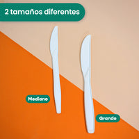 Cuchillo | Fecula Maíz | Biodegradable | Variedad De Tamaños y biodegradable