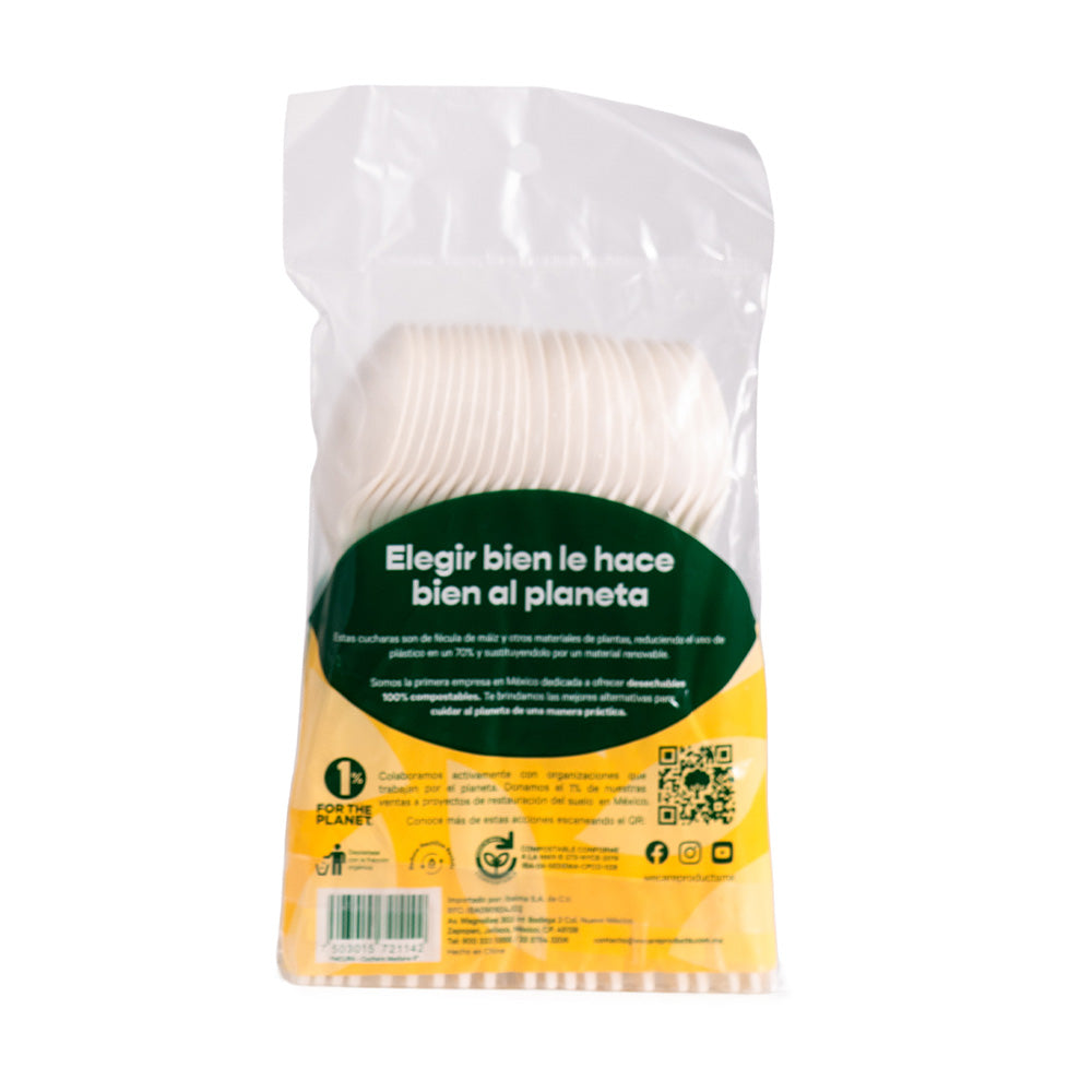 Cuchara Mediana Retail | Fecula Maíz | Biodegradable