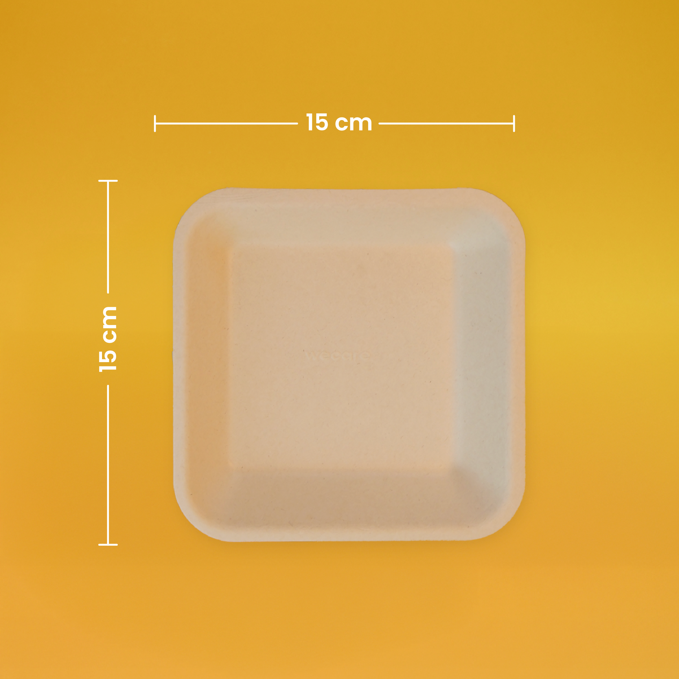 Charola Chica | Bagazo Trigo |15x15 cm | Compostable y biodegradable