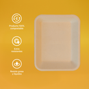 Charola Mediana | Bagazo Trigo | 20x15 cm | Compostable y biodegradable