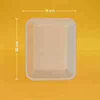 Charola Mediana | Bagazo Trigo | 20x15 cm | Compostable y biodegradable