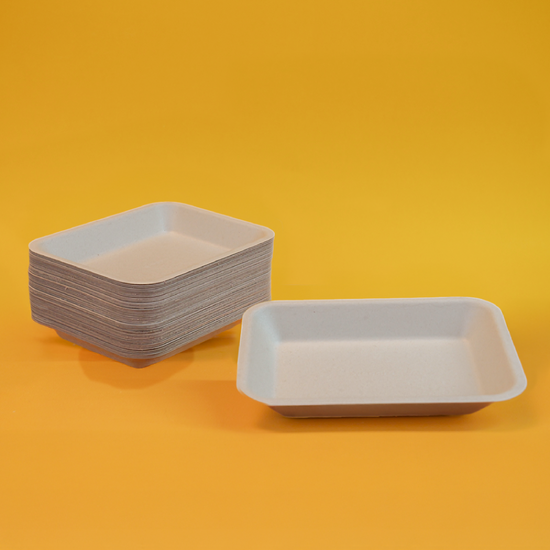 Charola Mediana | Bagazo Trigo | 20x15 cm | Compostable y biodegradable