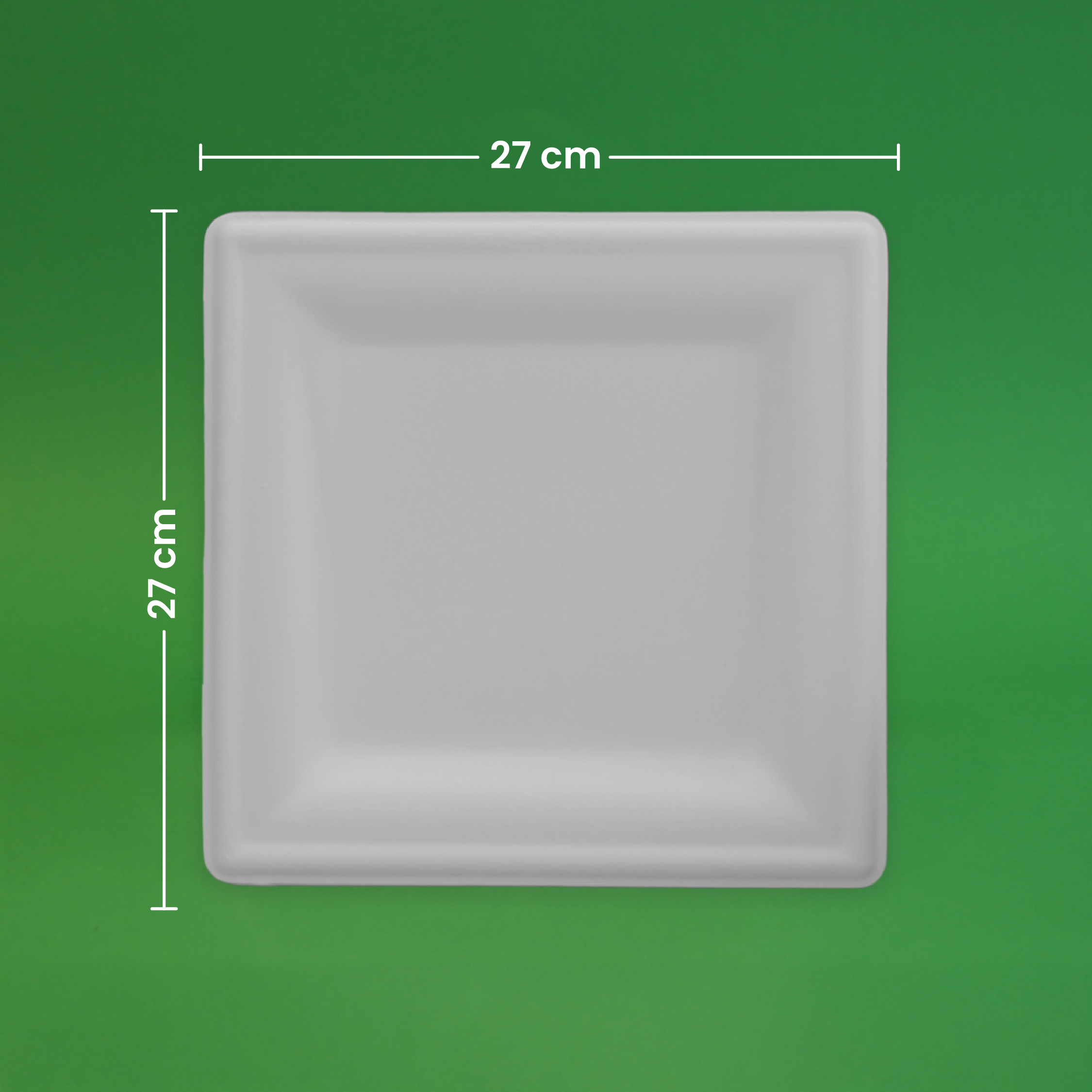 Plato Cuadrado | Bagazo de caña | 10" / 25.4 cm | Compostable y biodegradable