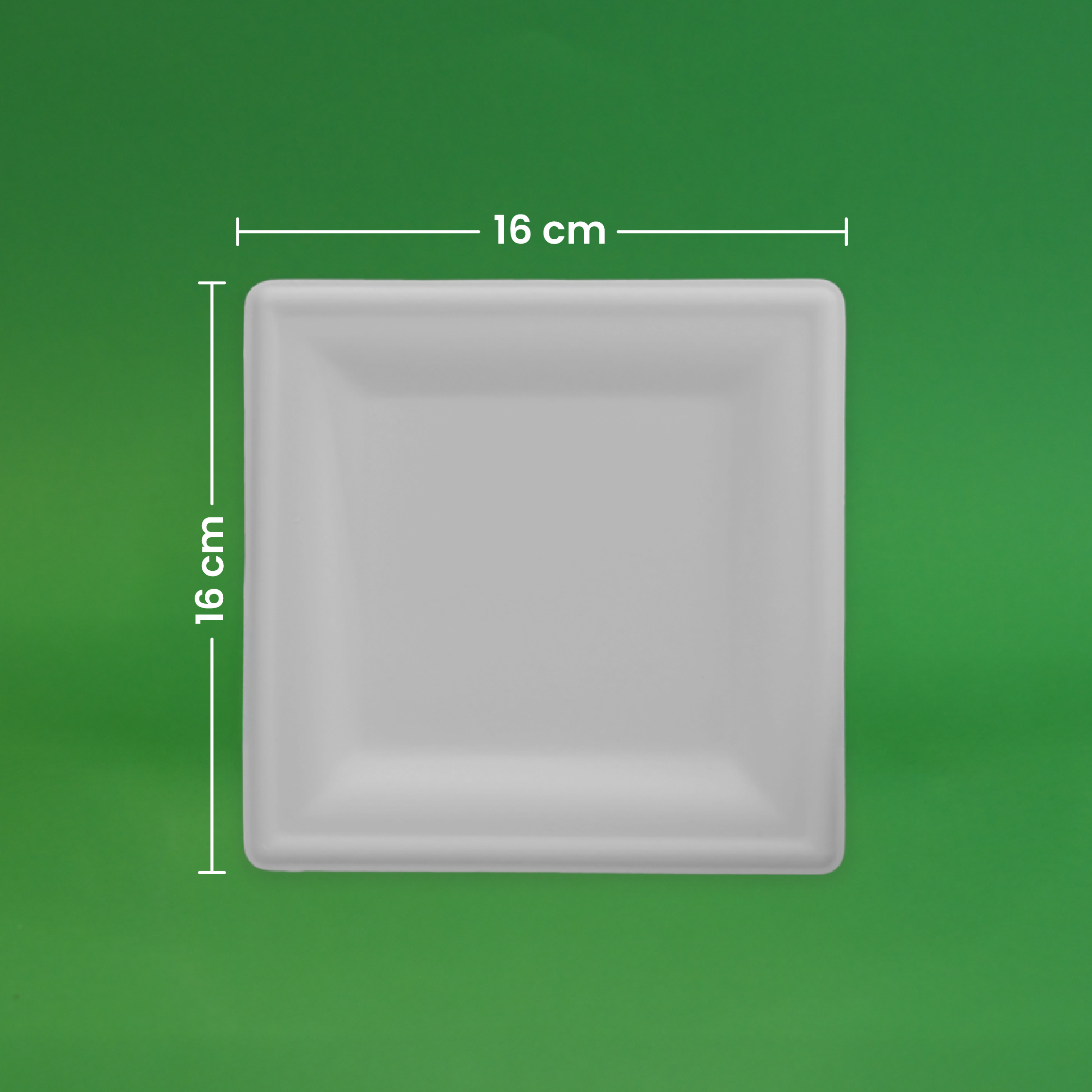 Plato Cuadrado | Bagazo de caña | 6" / 15.2 cm | Compostable y biodegradable
