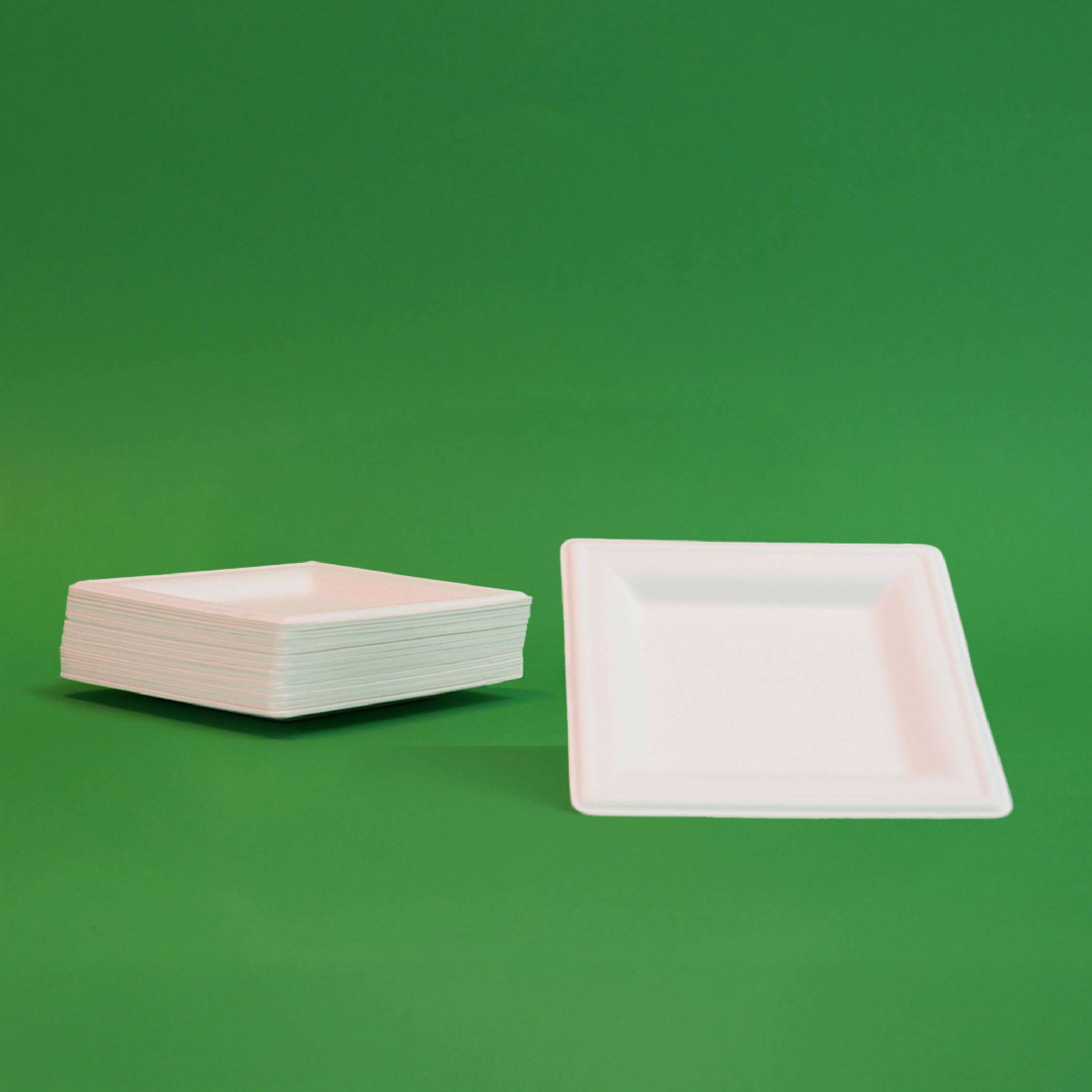 Plato Cuadrado | Bagazo de caña | 6" / 15.2 cm | Compostable y biodegradable