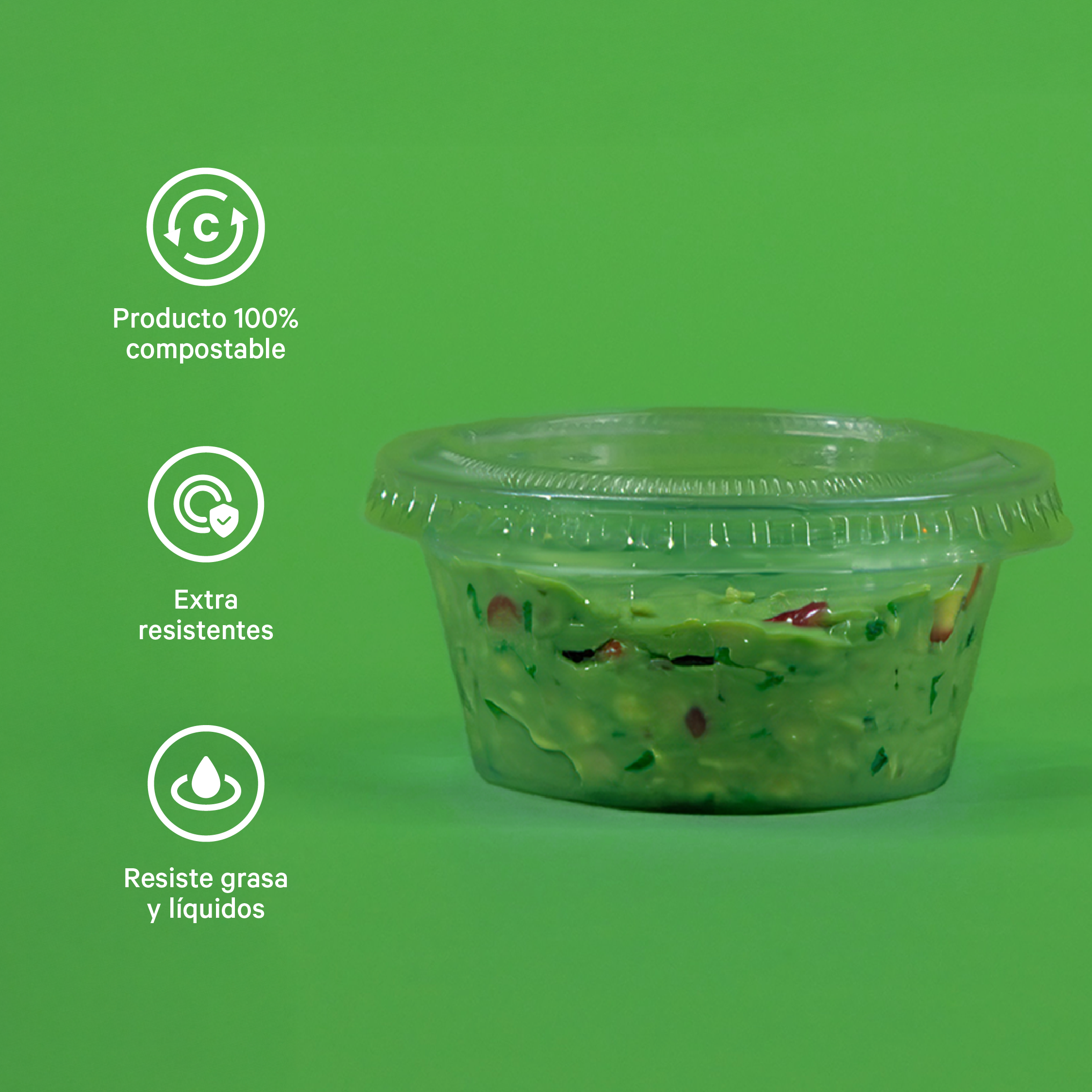 Souffle Clear | Ácido  Poliláctico PLA | 2 oz / 59 ml | Compostable y biodegradable