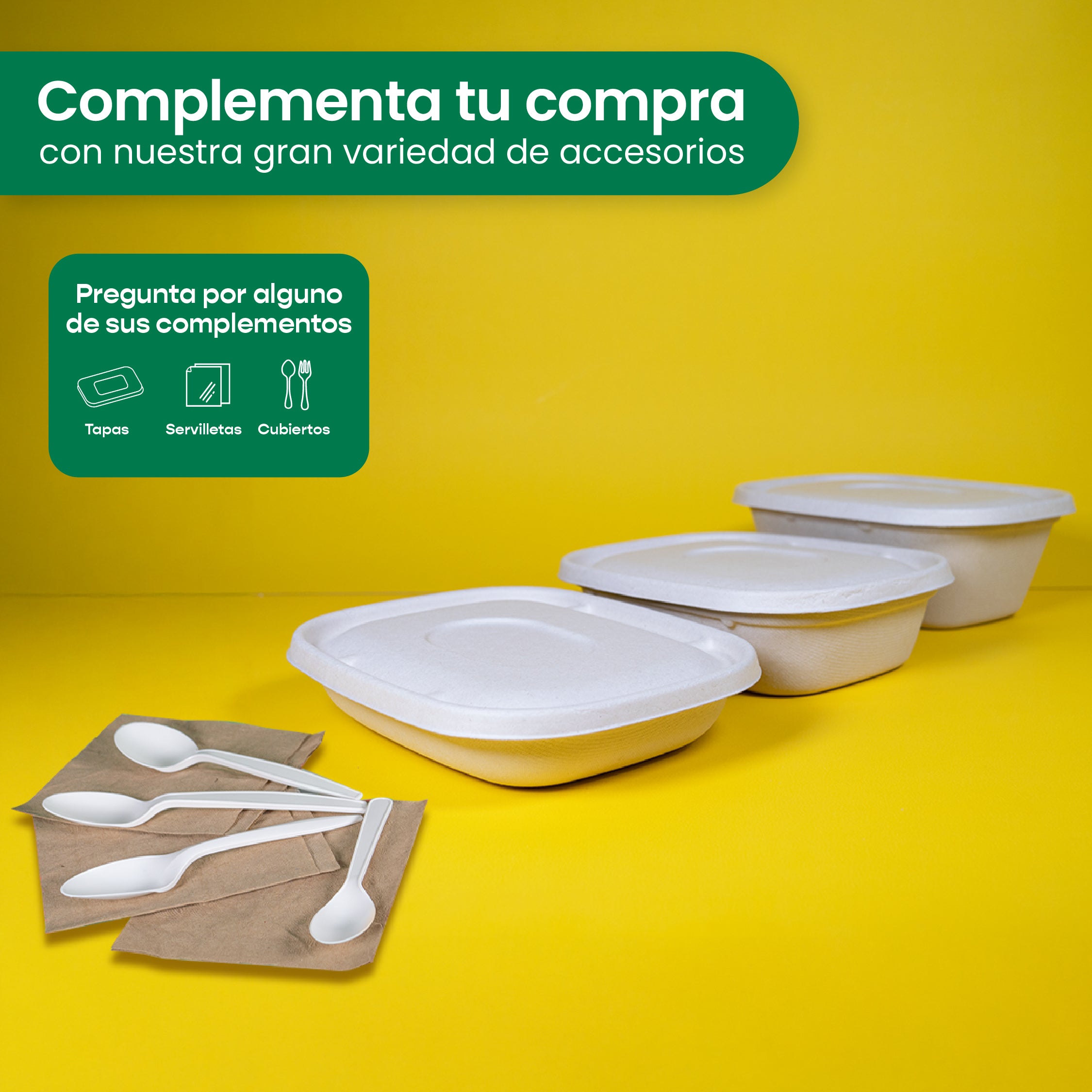 Lunch Box | Bagazo Trigo | 38 oz | Compostable y biodegradable
