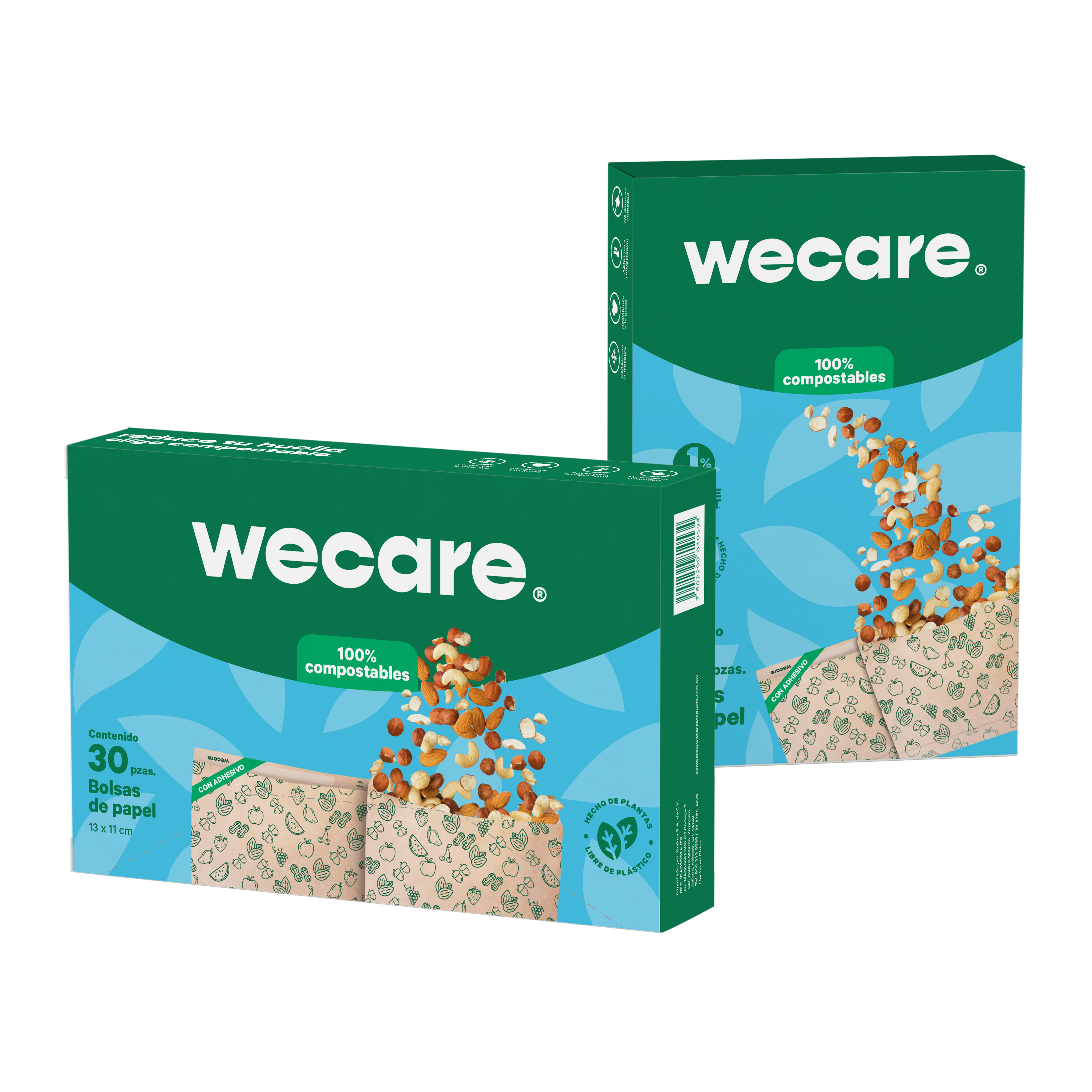 Bolsas Papel Snacks | Con Cierre Adhesivo | Papel Kraft | 900 pz | Compostable y biodegradable
