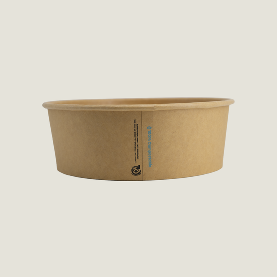 Ensaladera Papel | Papel Kraft | 44 oz | Compostable y biodegradable