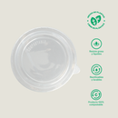 Tapa para ensaladera clear PLA 44 oz - compostable