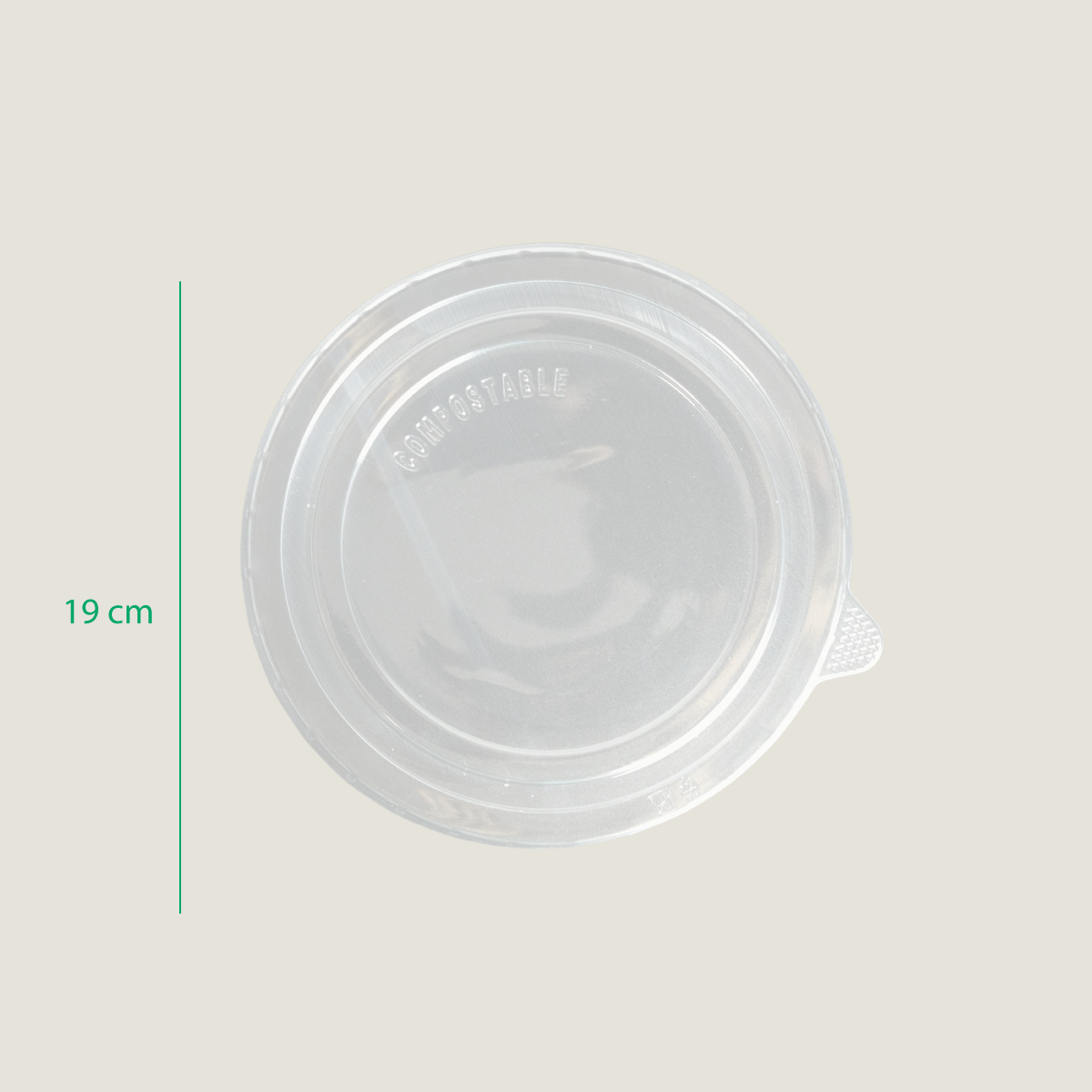 Tapa para ensaladera clear PLA 44 oz - compostable