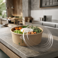 Tapa para ensaladera clear PLA 44 oz - compostable