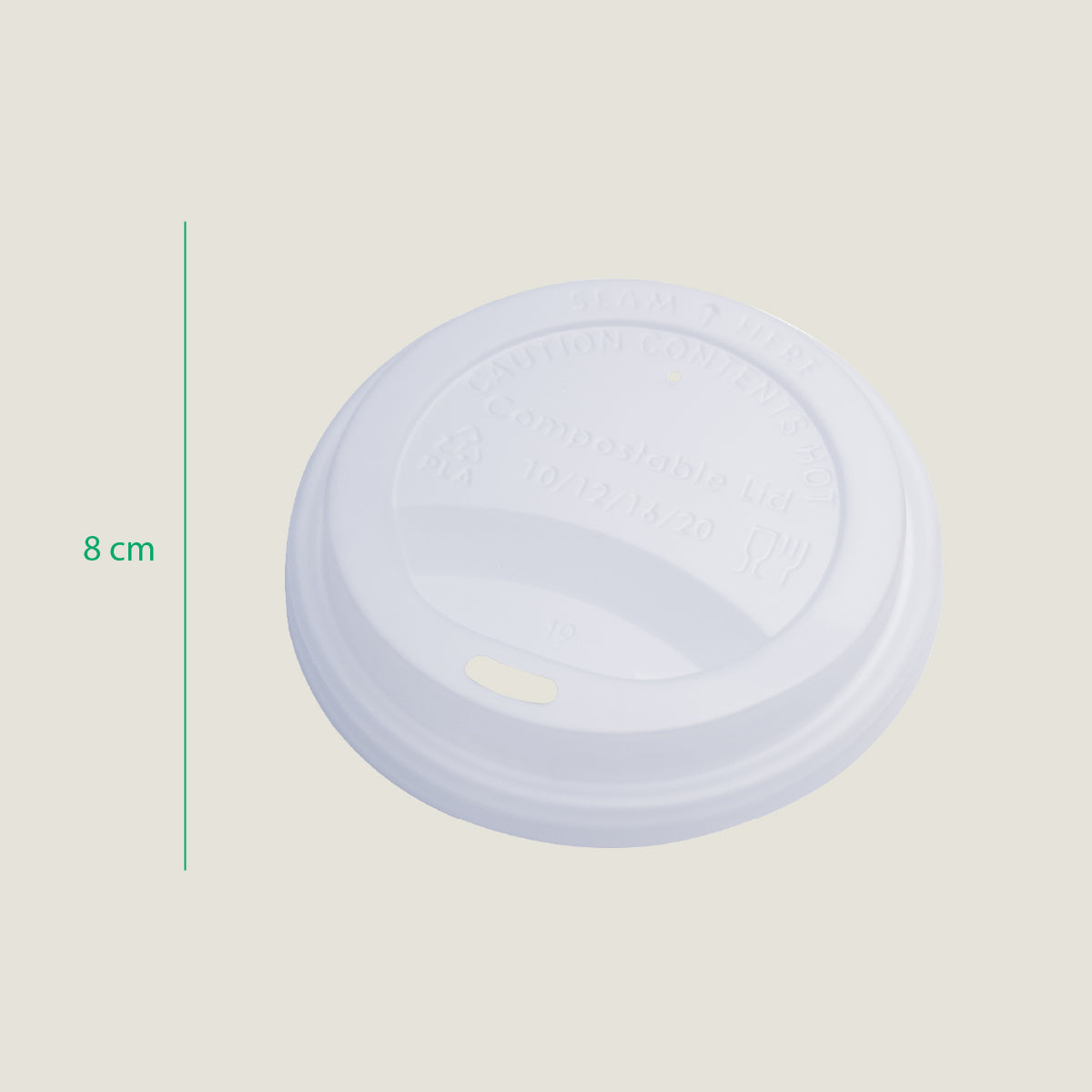 Tapa vaso cafetero 8 oz CPLA - compostable