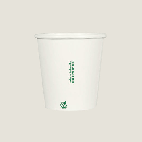 Vaso térmico cafetero Papel + PLA 4 oz - compostable