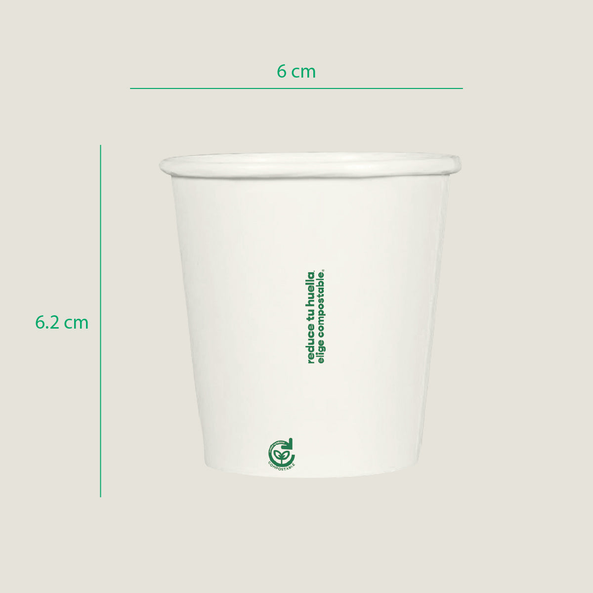 Vaso térmico cafetero Papel + PLA 4 oz - compostable