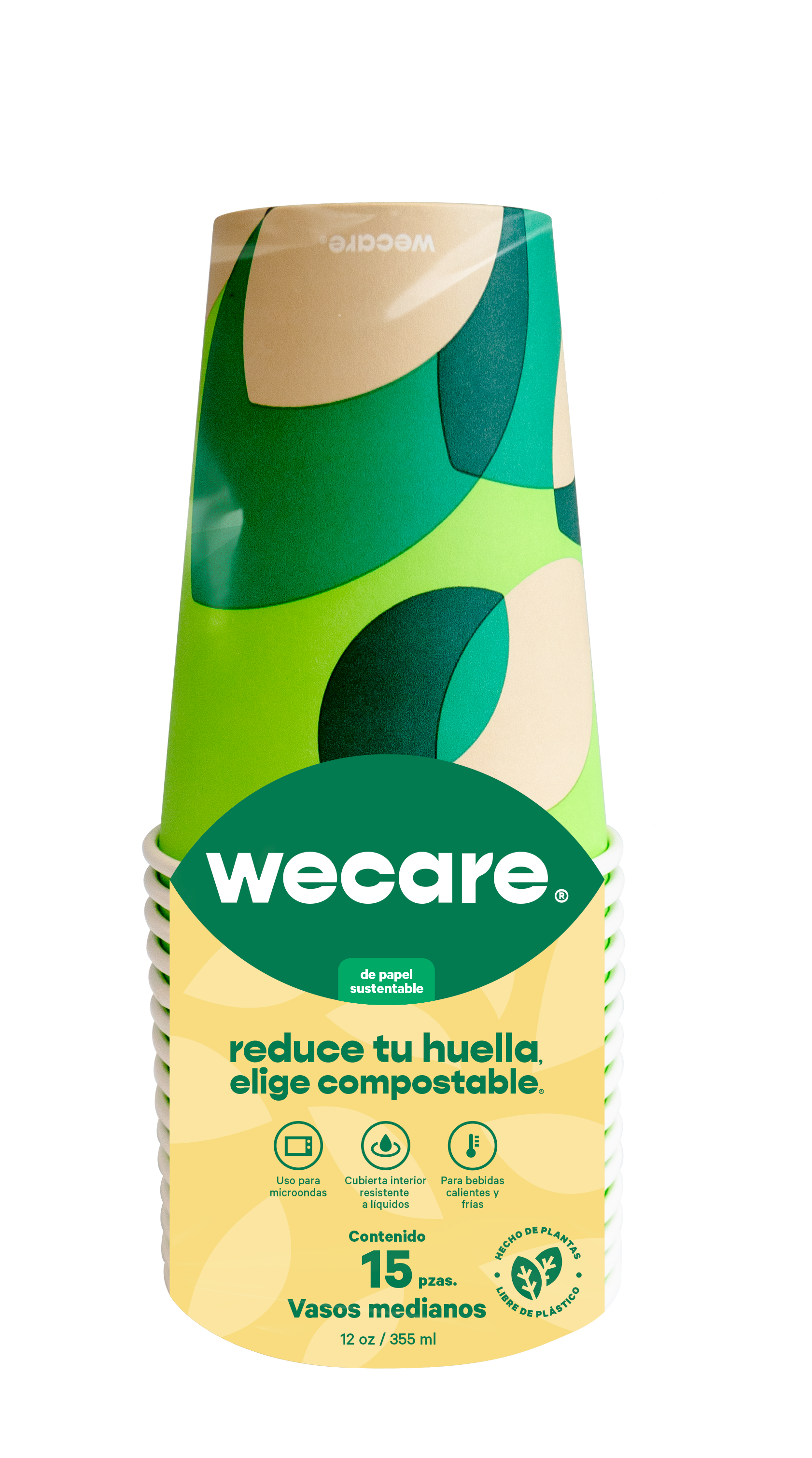 Vaso Térmico Retail  | Papel - Ácido  Poliláctico PLA | 12 oz / 355 ml | Compostable y biodegradable