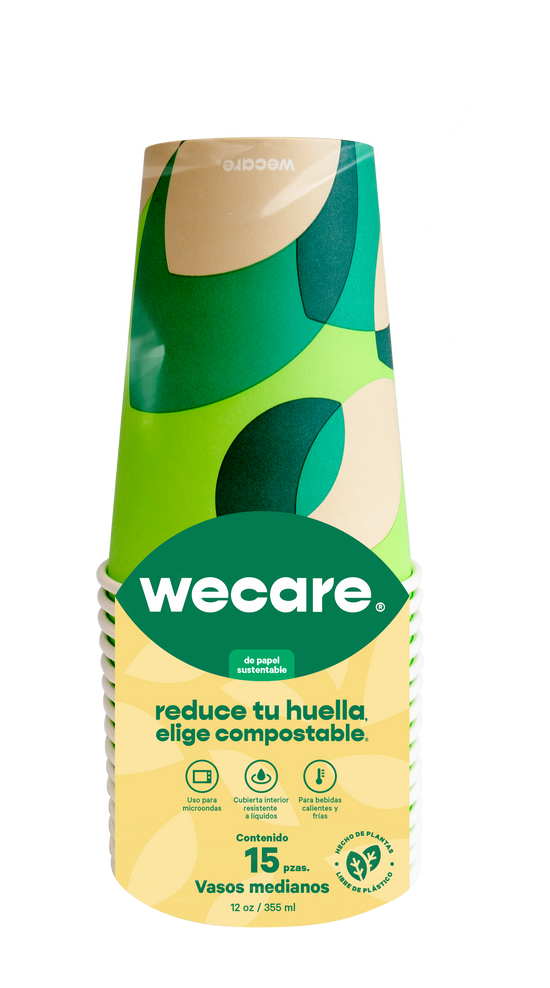 Vaso Térmico Retail  | Papel - Ácido  Poliláctico PLA | 12 oz / 355 ml | Compostable y biodegradable