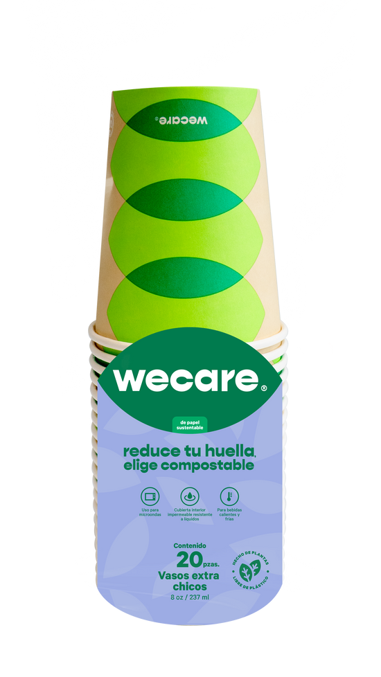 Vaso Térmico Retail  | Papel - Ácido  Poliláctico PLA | 8 oz / 237 ml | Compostable y biodegradable