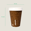 Juego de vaso para café con tapa 12 oz - compostable